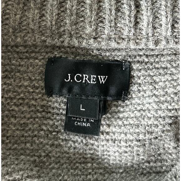 J. Crew Men’s Size Large 100% Lambswool Button Front Mock Neck Sweater - Picture 6 of 7